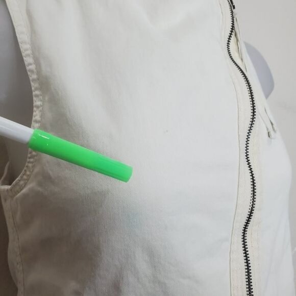 MARRAKECH ANTHRO Womens‎ Vest XXSP Cream Denim Safari Fleece Lined Gorp Granola - Picture 7 of 13